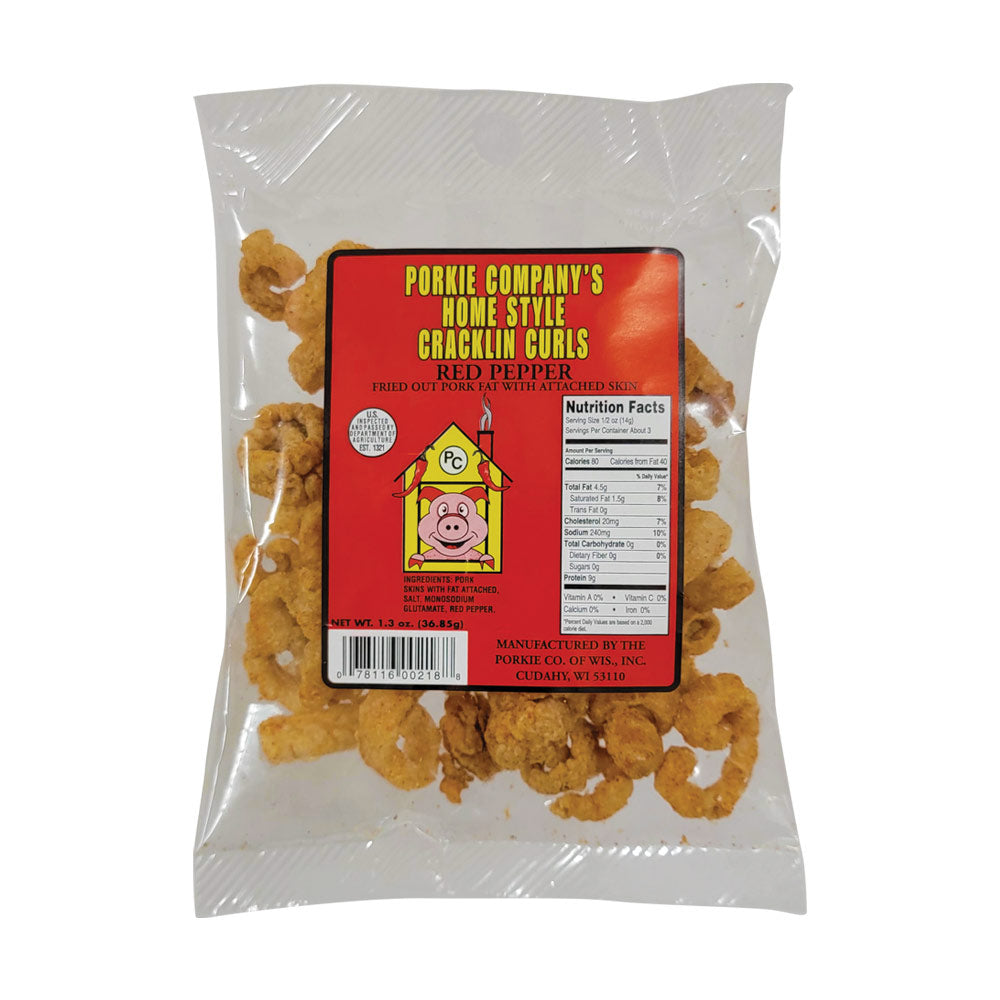 Porkie's Red Pepper Homestyle Cracklin Curls - 1.3 oz (Pick Up)