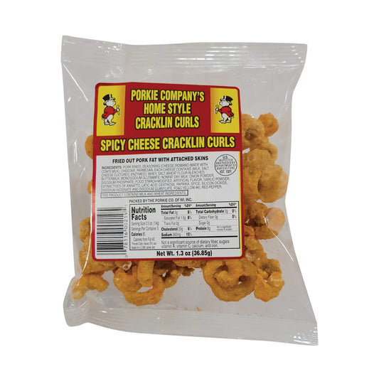 Porkie's Spicy Cheese Homestyle Cracklin Curls - 1.3 oz (Pick Up)